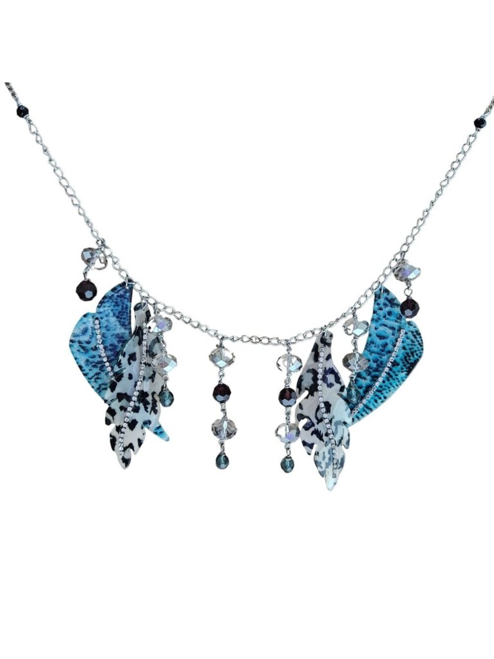 Handcrafted Beaded Necklace Acrylic Feather Charm Boho Southwest Fashion Jewelry